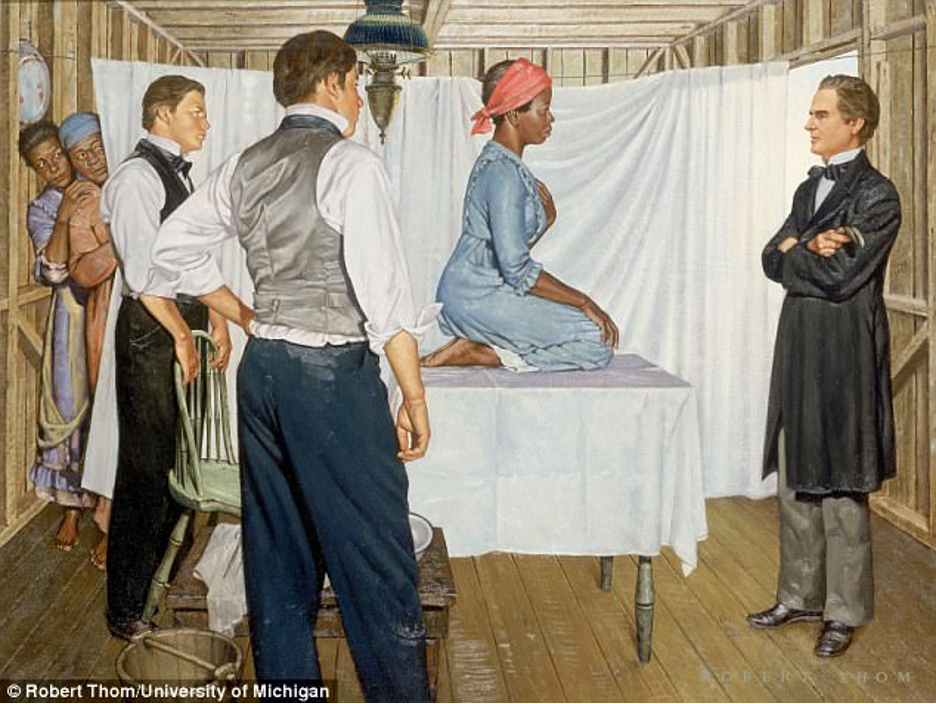 Lucy the slave girl being experimented upon